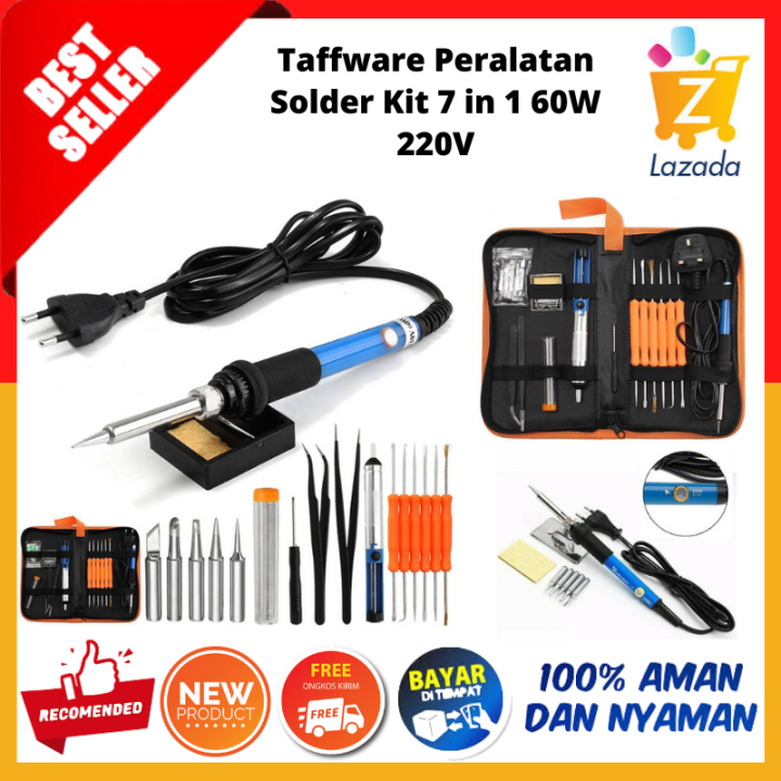 Peralatan Solder Kit 7 In 1 60W 220V Set Lengkap Listrik Otomatis Timah ...