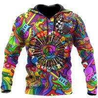 {Echoes Department Store}Hippie สีสัน Trippy Psychedelic Amazing Guitar Hoodies 3D พิมพ์เสื้อผู้หญิงสำหรับผู้ชายฮาโลวีนชุดคอสเพลย์ S