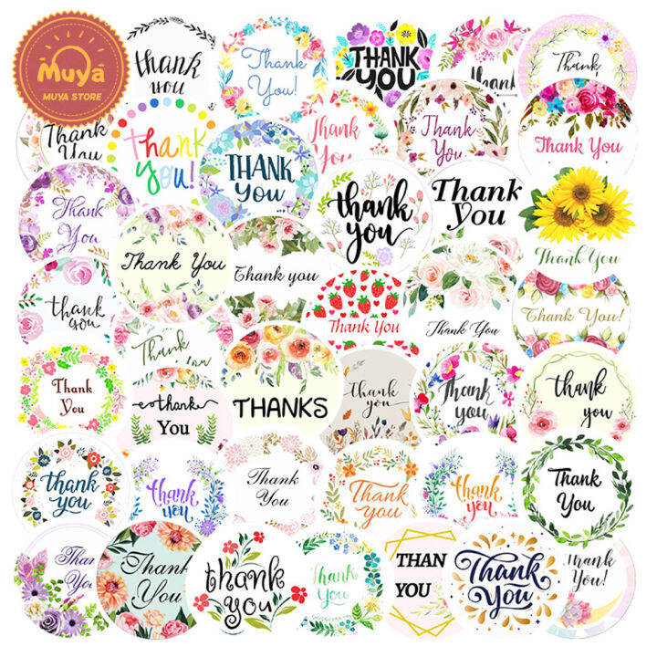 muya-50pcs-thank-you-stickers-waterproof-circular-seal-label-vinyl-stickers-for-gifts-packaging