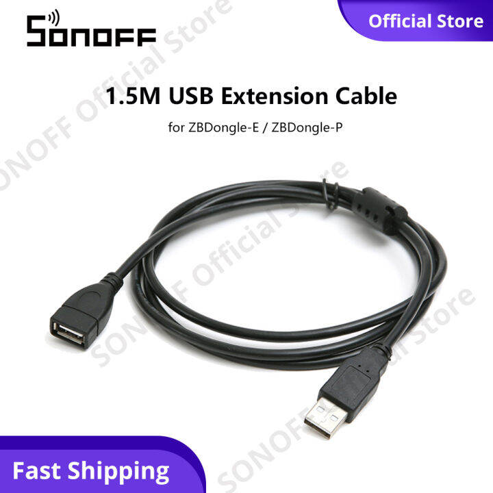 Sonoff Kabel Ekstensi Usb Jantan Ke Betina 1 5m Untuk Sonoff Zigbee 3 0 Usb Dongle Plus Zbdongle