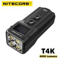 Nitecore T4K LED Flashlight 4000Lumens Portable Keychain Torch Quad-Core Super Bright light Built-in Battery USB-C Rechargeable Rechargeable  Flashlig