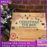 กล่องไม้คริสต์มาสอีฟเกล็ดหิมะ BNLO ของขวัญคริสต์มาสไม้กล่องเก็บของกล่องของขวัญกวางซานตาปาร์ตี้