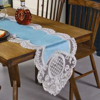 Suede Lace Table Runners Tablecloth hollow Style Bed Plush Runner Beige TV Cabinet Cover Towel Wedding Centerpieces for Tables