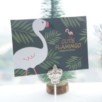 12 set gold theme Flamingo Card leave message cards greeting card Christmas Party Invitation with envelope