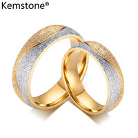 Kemstone 6สเตนเลสสตีลGoldเซอร์คอนแผ่นสีเงินแหวนคู่ผู้ชายของขวัญเครื่องประดับสตรี