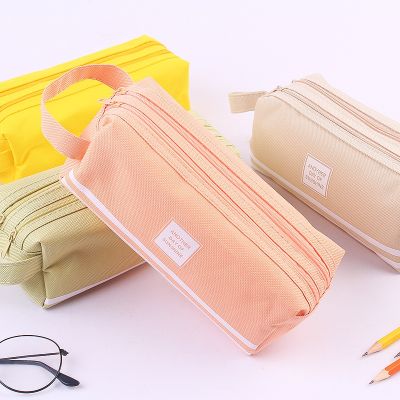 [COD] Large-capacity pencil case large-capacity double-layer simple multi-functional pure fresh box