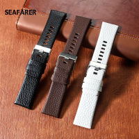 Genuine Leather Strap Watchband 22 24 26 27 28 30mm Watch celet for Diesel Watches DZ4386 1657 1399 1206 4323 Black Band