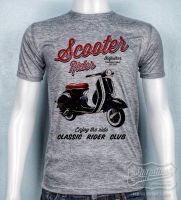 TK 26 เสื้อยืดคอกลมวินเทจ สกรีนลาย SCOOTER RIDER Vintage ผ้า Tk สวมใส่สบาย ไม่หด ไม่ยืด ไม่ย้วย