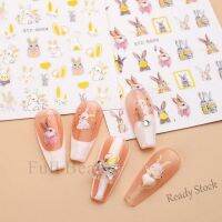 【hot sale】 ❁☊ B50 2023 new rabbit back glue nail paste pink cartoon cute rabbit nail enhancement sticker nude