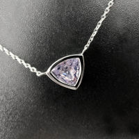 Unheated Violet Sapphire Necklace สร้อยคอไพลินสีม่วงสว่าง ไม่ผ่านการทำความร้อน เนื้อสะอาดมาก