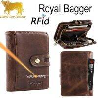 Royal Bagger New For Men Wallet Bag Fashion Cool Anti-RFID Multi-Card Position Handbag Casual Mens Short Wallets Clean Stock