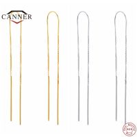 CANNER Fashion Long Tassel Chain Earring 925 Sterling Silver Stud Earrings for Women Piercing Earring Jewelry Pendientes Plata