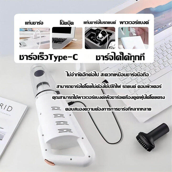 รับประกัน-3ป-เครื่องดูดฝุ่นไร้สาย-ดูดได้ทั้งเปียกและแห้ง-ใช้ได้ทั้งในบ้านและในรถ-เครื่องดูดฝุ่น-เครื่องดูดฝุ่นในบ้าน-stick-vacuum-cleaner-cordless