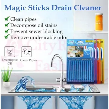 12pcs Sani Sticks Kitchen Toilet Bathtub Drain Cleaner Deodorizer