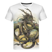 เสื้อยืด Graphic Dragon ผู้ชาย hegemony TOP clouds 3D พิมพ์เสื้อ Tees Harajuku VINTAGE streetwear Plus Size