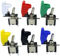 1pcs 5color Car Toggle Switch Illuminated LED ON/OFF 12V Flip Up Cover Cap Guard Heavy Duty TM