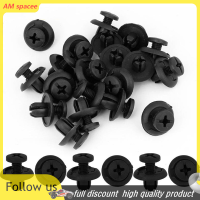 ? AM 50pcs พลาสติกติดรถคลิปยึดสีดำ Universal bumper Fender Fastener clips