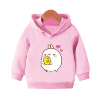 Molang และ Piupiu กระต่ายน่ารักการ์ตูนเด็ก Hoodies หญิงเสื้อผ้าเด็กเสื้อฤดูใบไม้ร่วงเด็กเสื้อสวมหัว,KMT5217