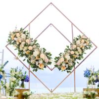 【hot】∋✉  50/100cm wedding flower wall arrangement supplies silk peonies artificial row decor for iron arch backdrop