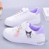 【hot sale】 ✚◑ C19 Sanrio Kuromi girls casual shoes cartoon sneakers non-slip childrens sports shoes breathable pu skate shoes