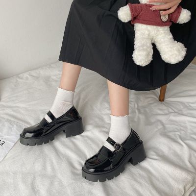 Thick-soled Mary Jane small leather shoes womens fall 2021 new college style wild round hea Japanese uniform jk shoes