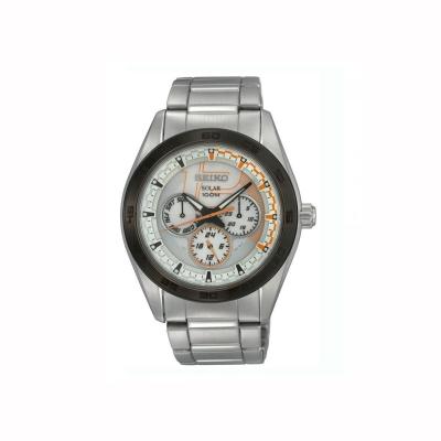 Seiko นาฬิกาข้อมือผู้ชาย SEIKO Criteria SOLAR Chronograph สีขาว สายสแตนเลส รุ่น SNE197P1