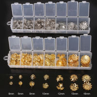 400ชิ้น/กล่อง6-16มม.ลูกปัดโลหะหมวก Spacer ลูกปัดดอกไม้ฐาน Cabochon คัฟลิ้งถาด DIY เครื่องประดับต่างหูสร้อยข้อมือสร้อยคออุปกรณ์เสริม