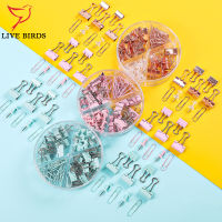 Binder Clips Paper Clips Push Pins Combination Set Multi-function Colored Office Clips Kits With Organize Box For Office School Home Desk Supplies