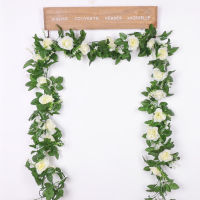 【cw】Silk Artificial Rose Vine Hanging Flowers for Wall Decoration Rattan Fake Plants Leaves Garland Romantic Wedding Home Decoration ！