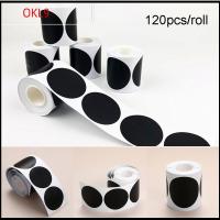 OKL9 120pcs/roll กันน้ำ เครื่องเทศ กระดานดำ ปากกามาร์กเกอร์ สติ๊กเกอร์ฉลากกลม แท็กขวด ป้ายกระดานดำ