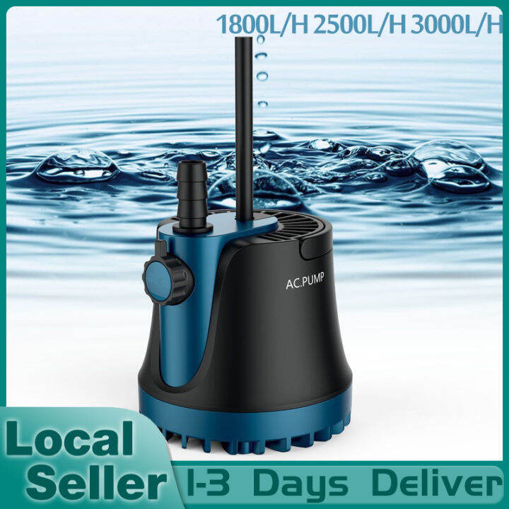 220V 25W 1500L/H Water Submersible Pump Flow Rate Fountain Aquarium