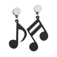 Musical Note Women Girls Asymmetric Acrylic Earrings Metal Plating Beauty