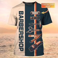 T SHIRT - Newest Summer Men‘s T-shirt Barber Personalized Name 3D Printed t shirt Unisex Casual Shirt Barber Tools COS-PLAY Uniform DW90  - TSHIRT