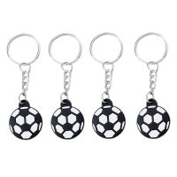 10Pcs Metal Football Soccer Keychain Flat Sports Ball Keychains for Kid School Carnival Reward Birthday Party Goodie Bag Fillers