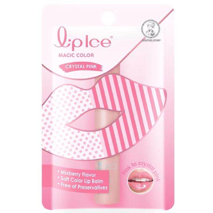 Mentholatum Lip Ice Magic Color Crystal Pink 2G เมนโทลาทั่ม ลิป ไอซ์ เม