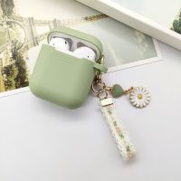 【Hot-Selling】 One Retail เคส Silikon Headset พวงกุญแจลายดอกไม้สีเขียวเกาหลีน่ารักสำหรับ Pro 3เคสหูฟังสำหรับ1 2