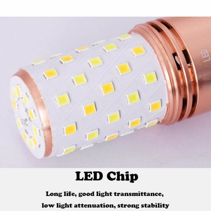 โคมไฟสกรู-e27ข้าวโพด-led-2835-smd-220v-สีขาวอบอุ่น3000k-เหมาะสำหรับโคมไฟระย้าโคมไฟติดผนัง-lampu-gantung-kristal