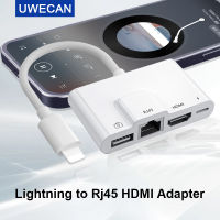 Lightning Ke HDMI USB 3 OTG Digital AV Adapterkabel Ke Ethernet 3.5Mm อะแดปเตอร์เสียงดองเกิล Sokongle Tvprojector