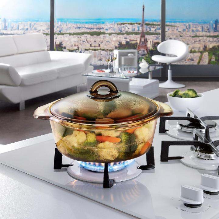 Luminarc Vitro Blooming 1L Amber Casserole Direct to fire gas or stove