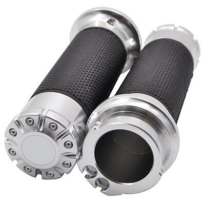 JAER Chrome รถจักรยานยนต์ CNC Handle 1 "25Mm Handlebar Hand Grips สำหรับ Harley Sportster Touring Dyna Motorbike