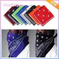 PETIYOUZA อุปกรณ์กีฬา ผ้าพันคอคอ ผ้าเช็ดหน้า พิมพ์ผ้าพันคอสี่เหลี่ยม Paisley Bandana ที่คาดผม สายรัดข้อมือ