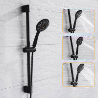 Black 3 Function ABS Hand Held Shower Head High Pressure Rain Shower Sprayer Set Wall Mount Slide Bar with Hook and cket