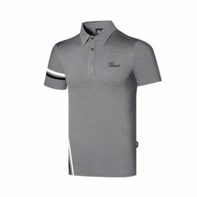 Golf tops outdoor sports quick-drying sweat-wicking short-sleeved mens tops half-sleeved lapel Polo shirt short-sleeved T-shirt Amazingcre G4 Callaway1 Titleist FootJoy J.LINDEBERG PING1 DESCENNTE❣✆☽
