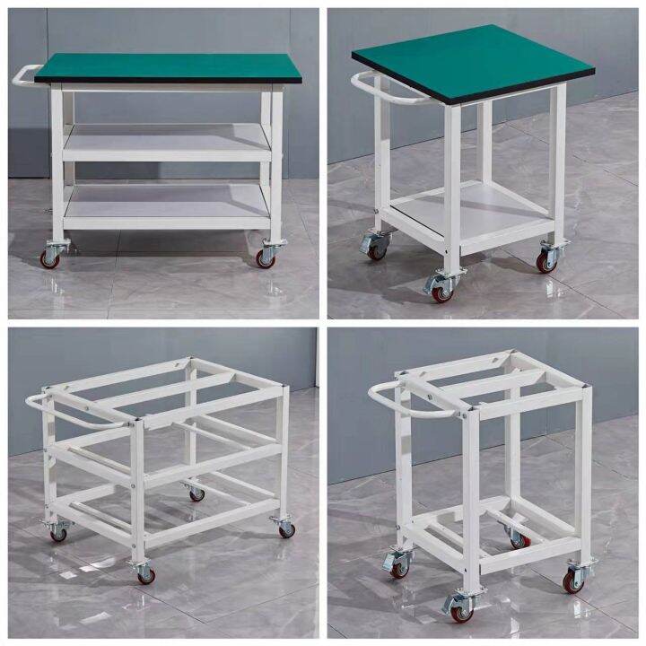 cod-anti-static-workbench-movable-double-layer-three-layer-wheeled-trolley-activity-packaging-test-bench-turnover-car