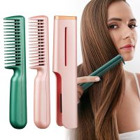 ◆☃ Electric Hair Straightening Brush Rotating 2 in 1 Professional Mini Hair Straightener Curler Smoothing Comb Iron for Hair Styler