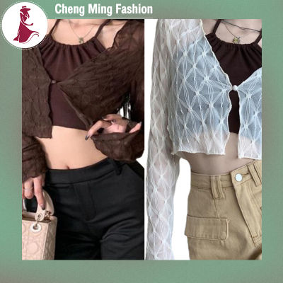 Cheng เสื้อแจ็คเก็ตผ้าชีฟองสำหรับผู้หญิง,เสื้อแจ็คเก็ตแขนท็อปส์ซูพืชไม้สีคาร์ดิแกนป้องกันแสงอาทิตย์