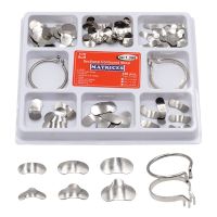 100Pcs/Box Dental Matrix Sectional Contoured Metal Matrices Band Resin Clamping/Seperating Ring Dentist Tools