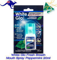 White Glo Fresh Breath Mouth Spray Peppermint 20ml เม้าท์สเปรย์ ลดการสะสมแบคทีเรีย ลมหายใจหอมเร็วใน 3 วิ แท้จากออสเตรเลีย