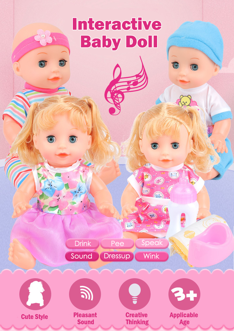 Baby Doll Kids Boy Girl Playset Pretend Play Toy Lifelike Sounds  Xmas Gift UK 