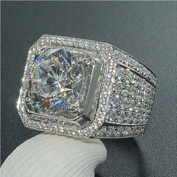Uloveido Gold Plated Round Cubic Zirconia Square Hollow Wedding Band  Engagement Rings for Men JX005 (Size 7) | Amazon.com